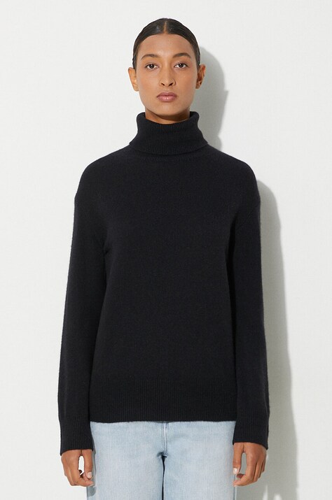 A.P.C. pulover de lână Pull Amal femei, culoarea negru, cu guler, WYAAD-F23374