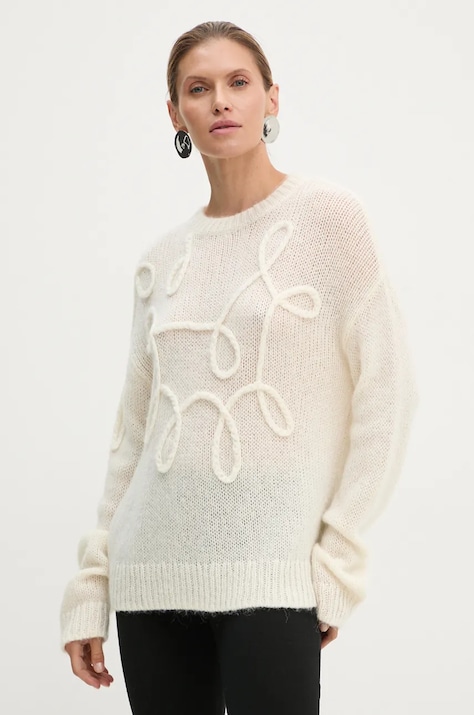 Шерстяной свитер MUNTHE TAHLIS женский цвет бежевый лёгкий 243160124370