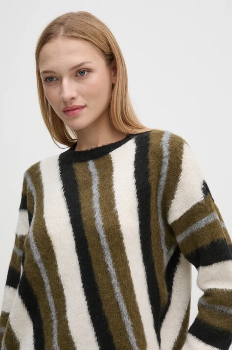 Свитер с примесью шерсти Sisley женский цвет зелёный  106QL105O