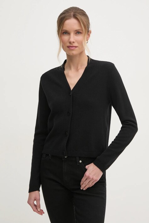 Sisley cardigan din lana culoarea negru, light, 1044M602A