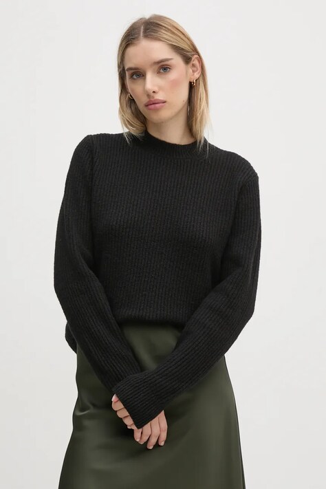 Calvin Klein pulover din amestec de lana femei, culoarea negru, K20K207415