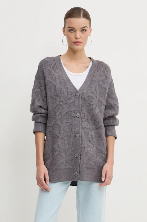 Kardigan Desigual MONTREAL za žene, boja: siva, 24WWJF12