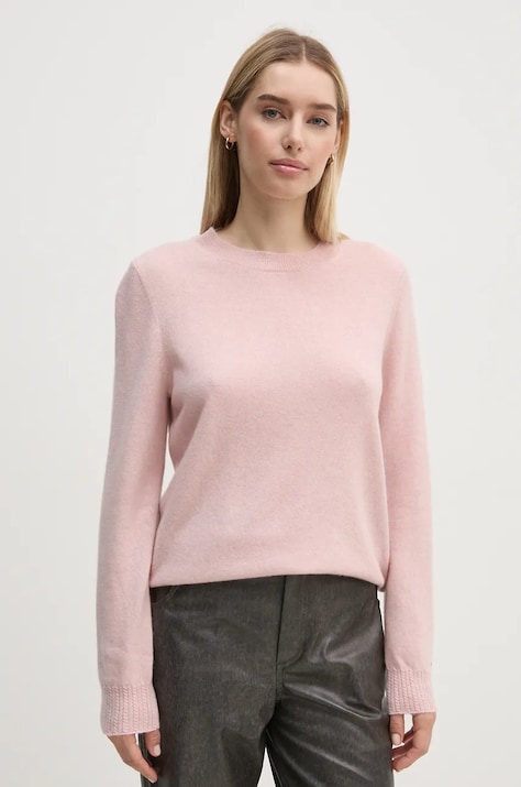 Pulover Tommy Hilfiger za žene, boja: ružičasta, lagani, WW0WW43202