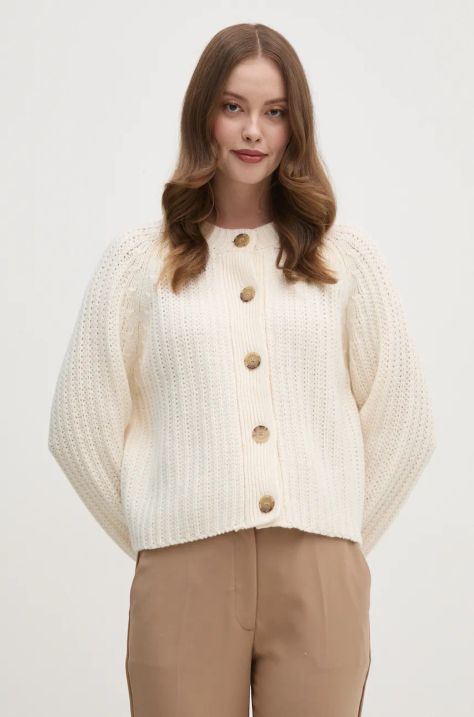 Tommy Hilfiger cardigan in lana colore beige WW0WW44134