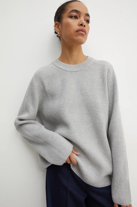 Volnen pulover MICHAEL Michael Kors ženski, siva barva, MF460YPF2G