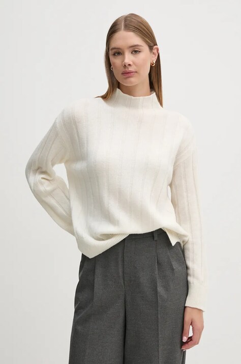 Volnen pulover Gant ženski, bež barva, 4805284