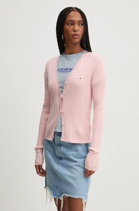 Джемпер Tommy Jeans женский цвет розовый лёгкий DW0DW18682