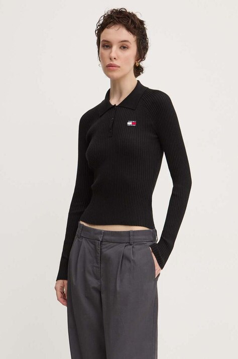 Tommy Jeans pulover femei, culoarea negru, light, DW0DW19803