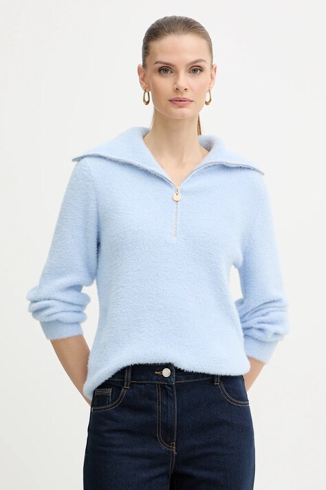 Morgan sweter MNOVI damski kolor niebieski MNOVI
