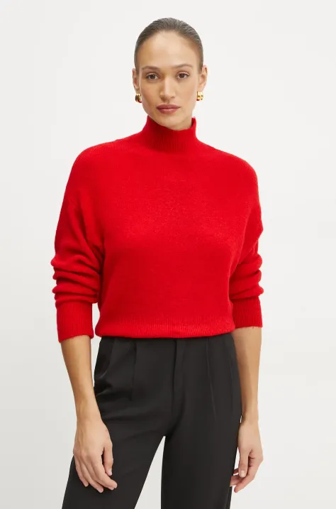 Πουλόβερ με προσθήκη μαλλιού Morgan MRED γυναικείο, χρώμα: κόκκινο, MRED