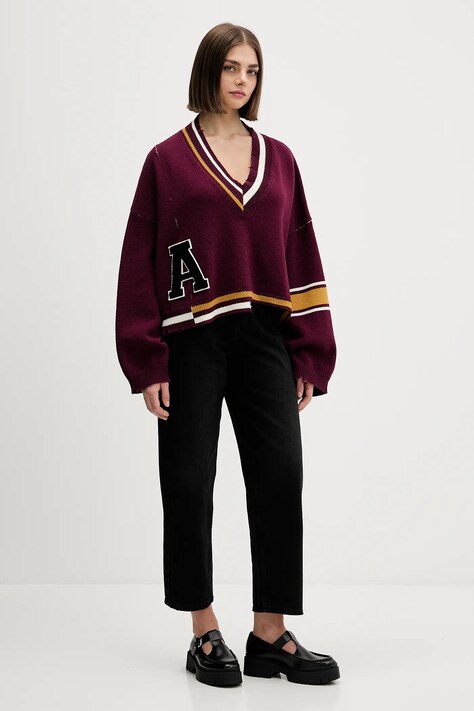 Вовняний светр AMBUSH Damaged Rib V Neck Sweater — фото 2