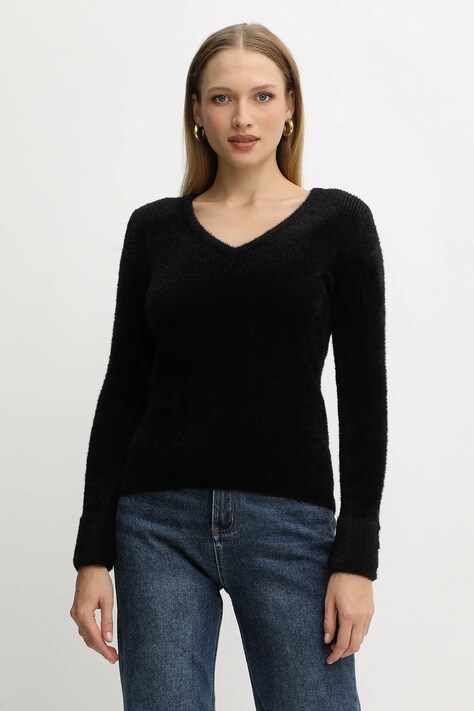 Morgan sweter MOOVE damski kolor czarny lekki MOOVE