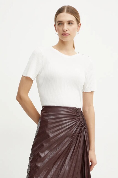 Morgan tricou MTONIO femei, culoarea bej, MTONIO