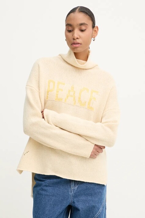 Vuneni pulover ZADIG&VOLTAIRE za žene, boja: bež, lagani, s dolčevitom, KWSW01649