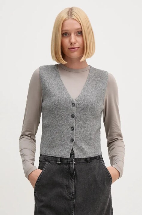 OUI gilè con aggiunta di lana colore grigio 89307