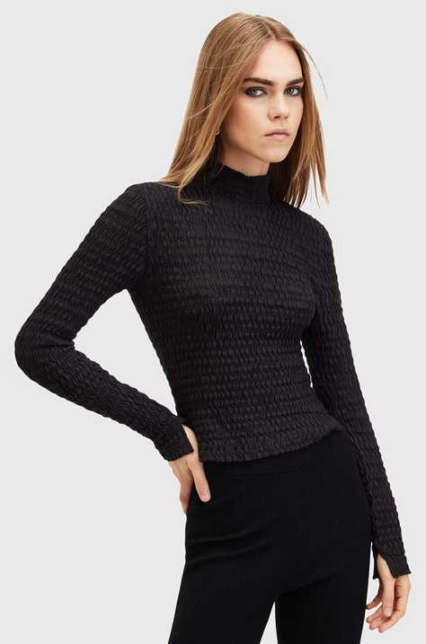 AllSaints pulover CONNIE FRANCESCO femei, culoarea negru, cu turtleneck, W190JB