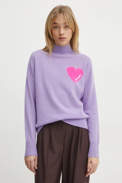 FROM FUTURE pulover de casmir culoarea violet, light, cu turtleneck, WPM00746