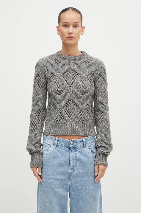 Sportmax sweter wełniany Narvel damski kolor szary  2422366092600
