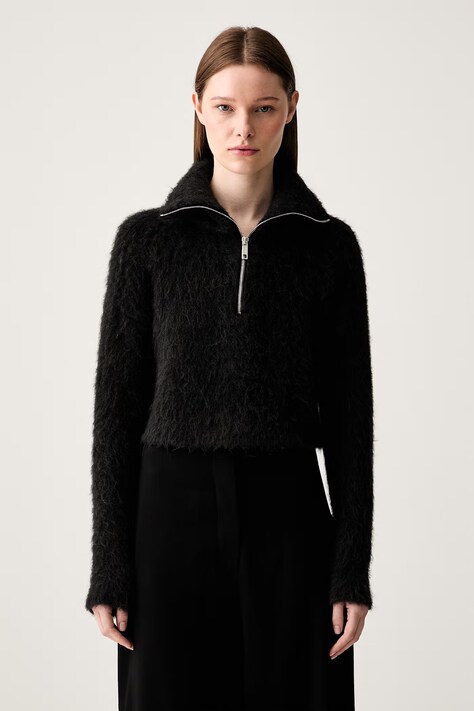 Sportmax Falcone cardigan cu lână pentru femei negru 2422366172600
