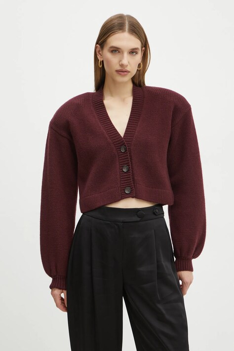 La Mania cardigan din lână MARI culoarea bordo, LM.MARI
