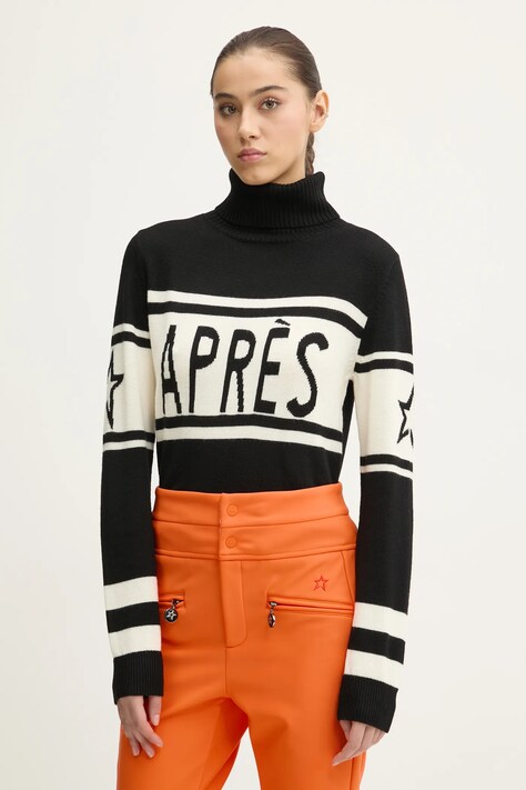 Perfect Moment pulover Apres femei, culoarea negru, cu guler W3001034