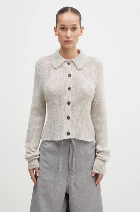 Our Legacy cardigan din lana Mazzy Polo culoarea bej, light, W4243MB