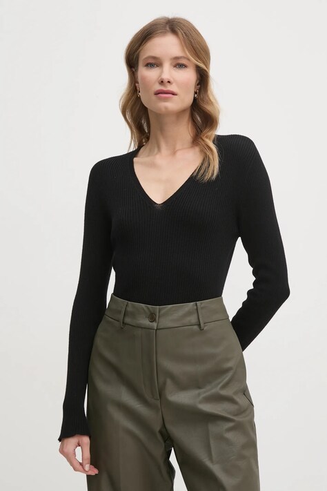 Вовняний светр Sandro Ferrone жіночий колір чорний SFS69YBEQUATTRO