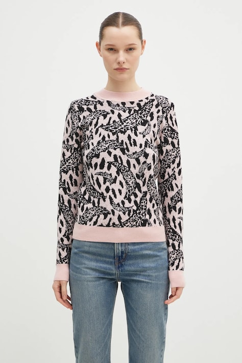 Fiorucci sweter z domieszką wełny Pink Banimalier damski kolor różowy  W01FPKSW195KN03PN04