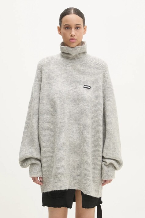 Вовняний светр Rotate Turtleneck жіночий колір сірий гольф 113128039