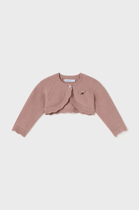 Detský sveter s prímesou vlny Mayoral ružová farba, tenký, 308