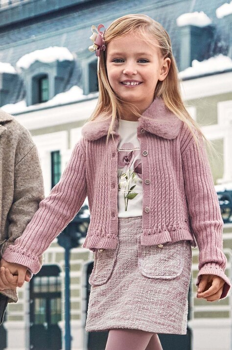 Mayoral cardigan copii culoarea roz, 4362