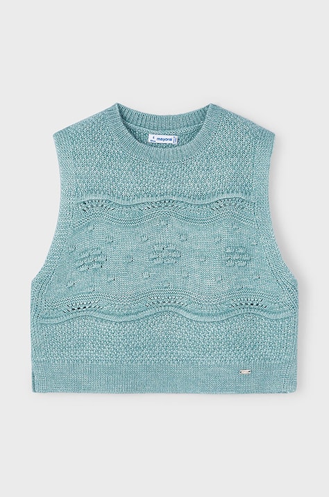 Детская безрукавка Mayoral цвет бирюзовый лёгкий 4364