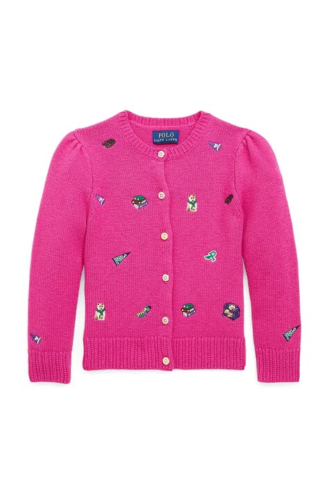 Polo Ralph Lauren cardigan de lână pentru copii culoarea roz, light, 312950809001