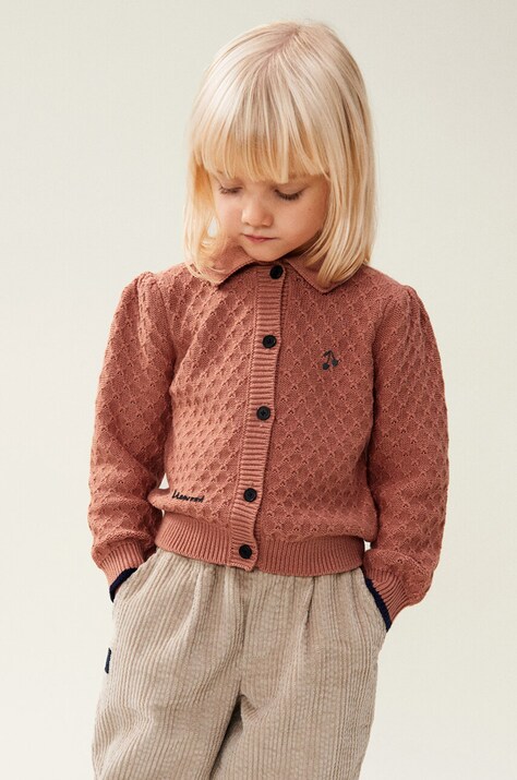 Дитячий вовняний кардиган Liewood Jane Knit Cardigan колір рожевий LW19163