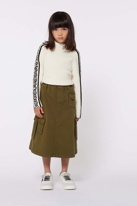 Детски пуловер с вълна Marc Jacobs в сиво W60268