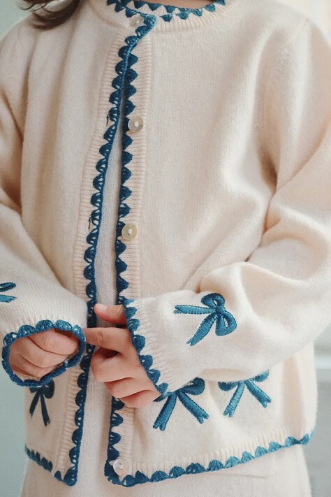 Детска вълнена жилетка Konges Sløjd COLLETTE KNIT CARDIGAN в бежово KS101934