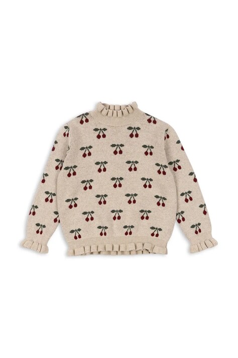 Konges Sløjd pulover pentru copii din amestec de casmir SIKA SWEATER culoarea bej, KS102098