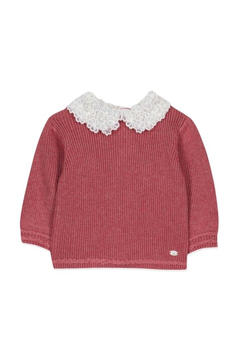 Tartine et Chocolat sweter z domieszką wełny dziecięcy kolor różowy TZ18151