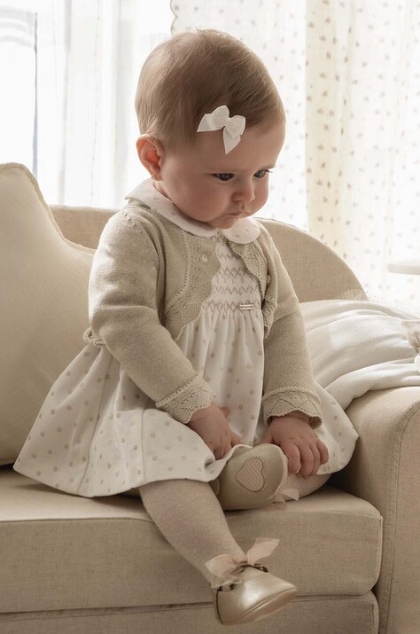 Детский хлопковый кардиган Mayoral Newborn цвет бежевый лёгкий 307