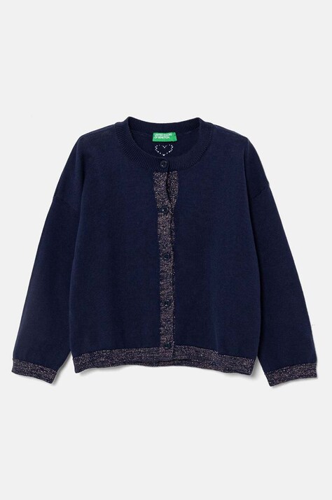 United Colors of Benetton cardigan copii culoarea albastru marin, light, 1198H5004