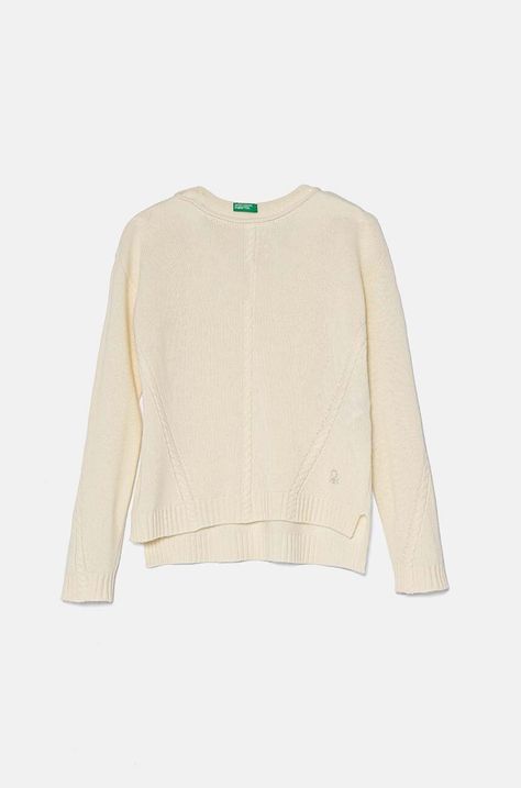 Детский шерстяной свитер United Colors of Benetton цвет бежевый лёгкий 1244C106X