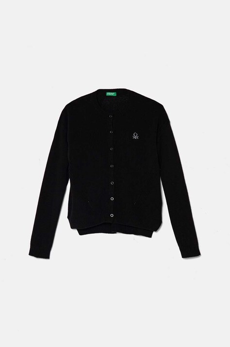 United Colors of Benetton cardigan de lână pentru copii culoarea negru, light, 1244C500N