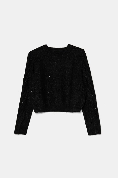 United Colors of Benetton pulover pentru copii din amestec de lana culoarea negru, light, 15V8C107D