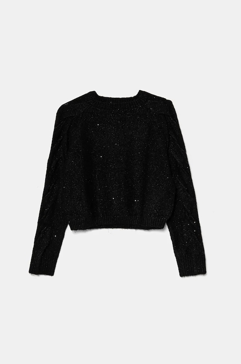 United Colors of Benetton pulover pentru copii din amestec de lana culoarea negru, light, 15V8C107D