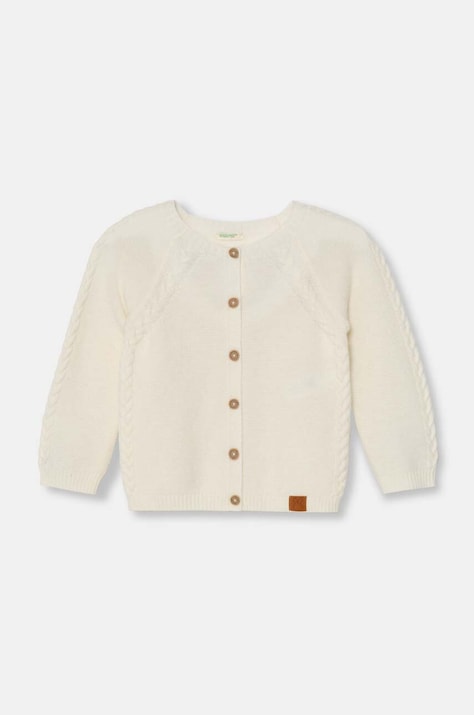 United Colors of Benetton cardigan din amestec de lână pentru bebeluși culoarea bej, light, 1032A500T