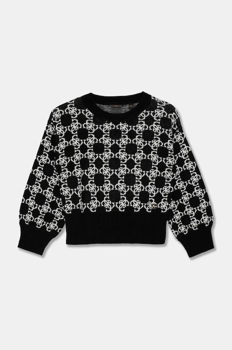 Guess sweter z domieszką wełny dziecięcy kolor czarny J4BR04 Z3K10