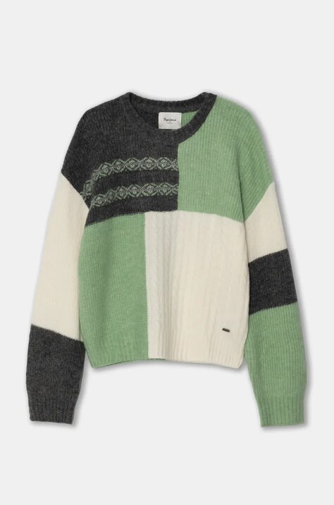 Pepe Jeans pulover pentru copii din amestec de lana WINSLOW culoarea verde, PG701102