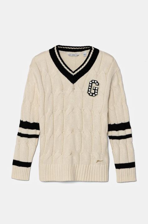 Детски пуловер с вълна Guess в бежово J4BR12 Z37L1