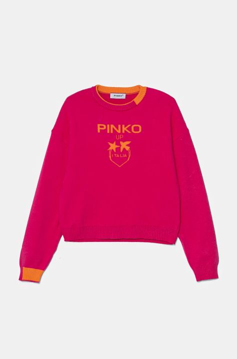 Дитячий светр Pinko Up колір рожевий легкий F4PIBGJP108