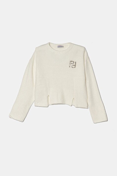 Pinko Up pulover copii culoarea alb, F4PIJGJP016
